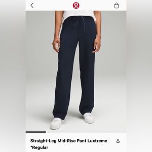 Lululemon size M straight leg mid rise pant regular length- navy